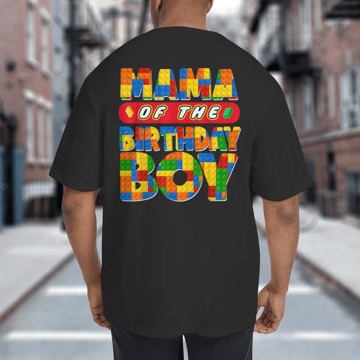 Mom And Dad Mama Birthday Boy Building Bricks Family Party Big And Tall Men's T-Shirt Back Print Mom And Dad Mama Birthday Boy Building Bricks Family Party Big And Tall Men's T-Shirt Back Print