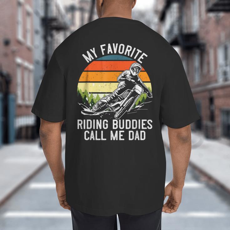Motorcycle Dad Dirt Bike Shirt Motocross Riding Buddies Big And Tall Men's T-Shirt Back Print