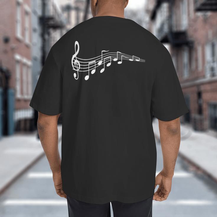 Musical Notes Music Dad Text In Treble Clef T-Shirt T-Shirt Big And Tall Men's T-Shirt Back Print