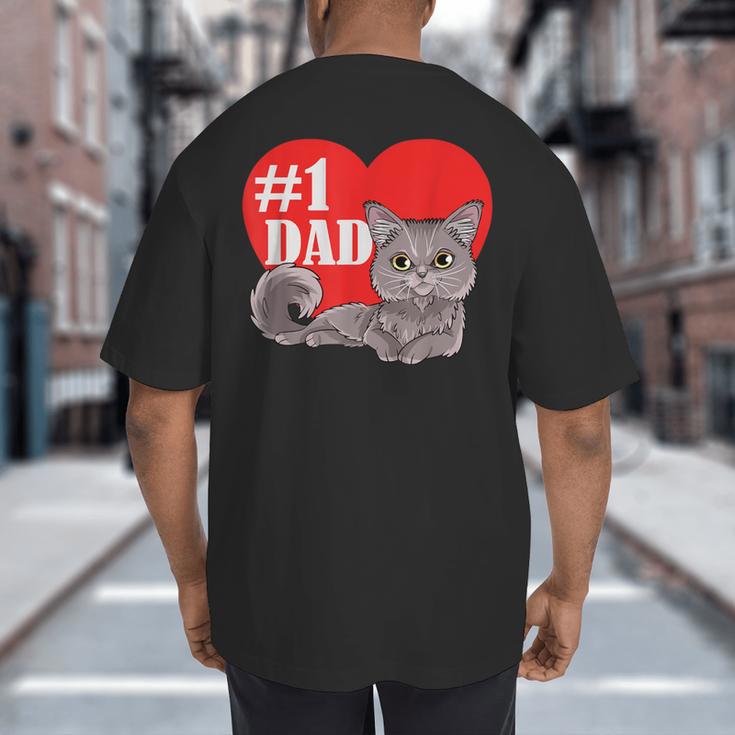 Nebelung Cat 1 Dad Father's Day Daddy Heart Decor For Men Women Kids Big And Tall Men's T-Shirt Back Print Nebelung Cat 1 Dad Father's Day Daddy Heart Decor For Men Women Kids Big And Tall Men's T-Shirt Back Print