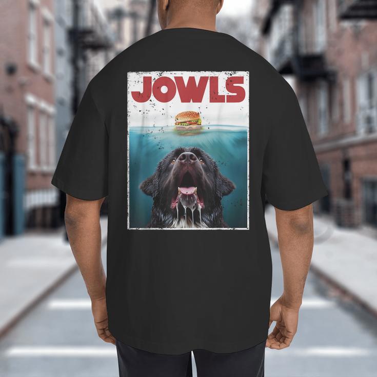 Newfoundland Dog Newfie Lab Jowls Burger Dog Mom Dad Big And Tall Men's T-Shirt Back Print