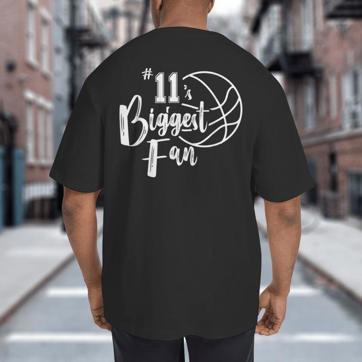 Number 11's Biggest Fan Shirt Basketball Player Mom Dad Big And Tall Men's T-Shirt Back Print Number 11's Biggest Fan Shirt Basketball Player Mom Dad Big And Tall Men's T-Shirt Back Print