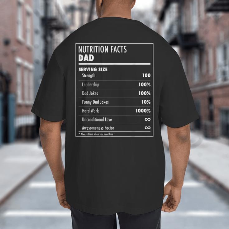 Nutrition Facts Dad Father's Day Shirt For Men Dad Big And Tall Men's T-Shirt Back Print Nutrition Facts Dad Father's Day Shirt For Men Dad Big And Tall Men's T-Shirt Back Print