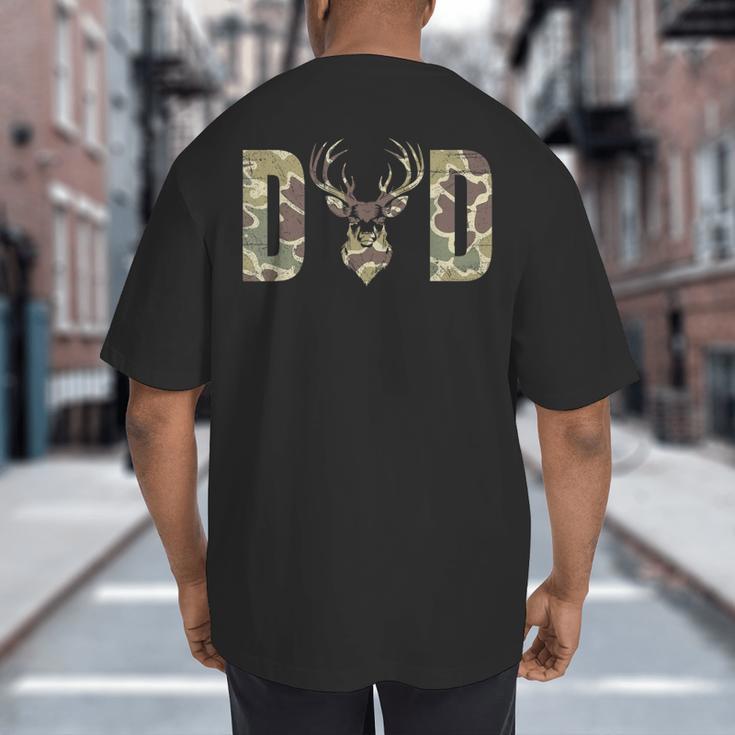 Old School Camo Dad Hunting Camouflage Deer Father's Day Big And Tall Men's T-Shirt Back Print