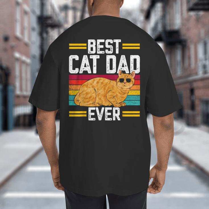 Orange Cat Best Cat Dad Ever Orange Tabby Cat Big And Tall Men's T-Shirt Back Print