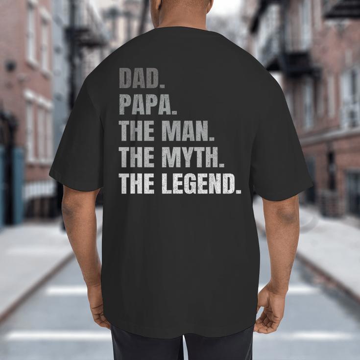 Papa Dad Legend Men Grandpa Christmas Father's Day Birthday Big And Tall Men's T-Shirt Back Print