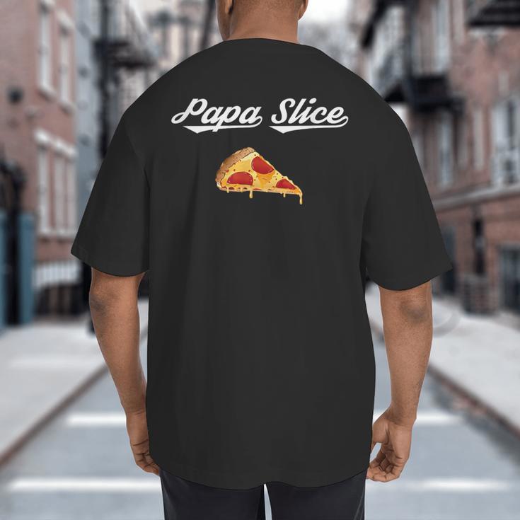 Papa Slice Pizza Belly Expectant Dad Pizza Pregnancy Reveal Big And Tall Men's T-Shirt Back Print Papa Slice Pizza Belly Expectant Dad Pizza Pregnancy Reveal Big And Tall Men's T-Shirt Back Print