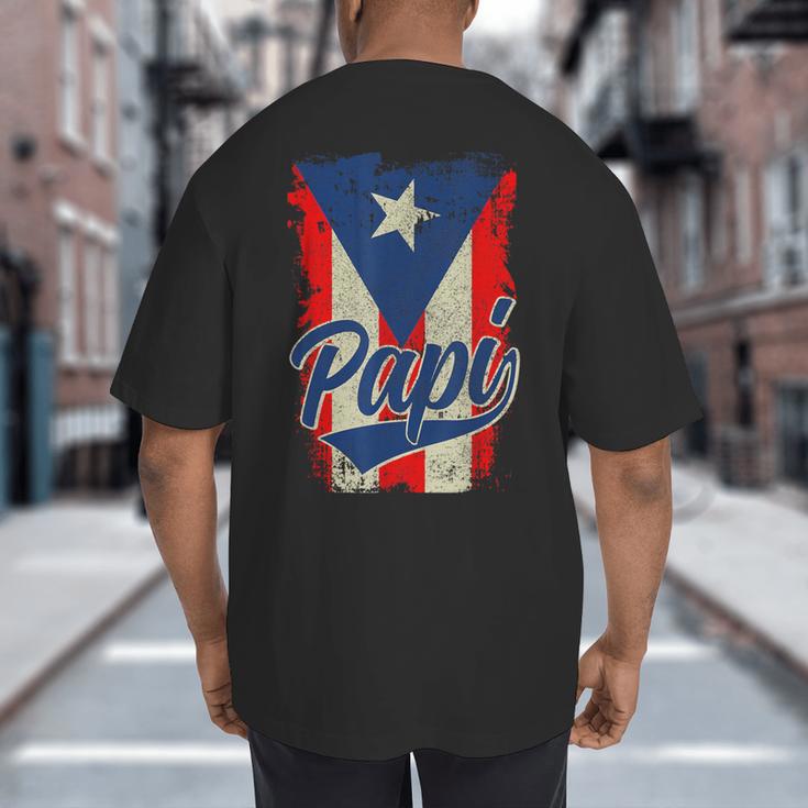 Papi Puerto Rican Dad Puerto Rico Pride Boricua Father's Day Big And Tall Men's T-Shirt Back Print