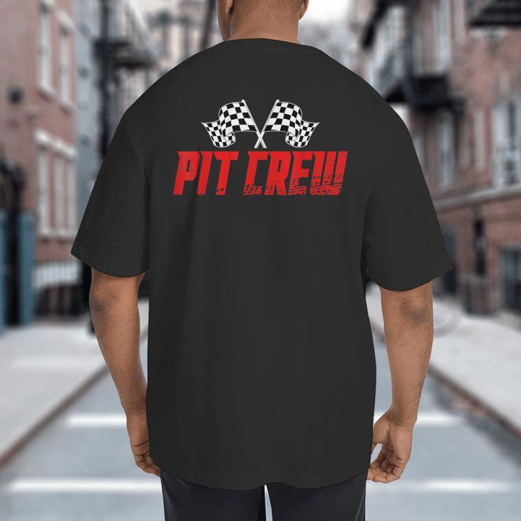 Pit Crew Family Racing Birthday Race Car For Dad Mom Kids Big And Tall Men's T-Shirt Back Print