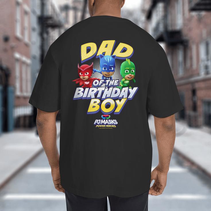PJ Masks Group Shot Dad Of The Birthday Boy Logo Big And Tall Men's T-Shirt Back Print