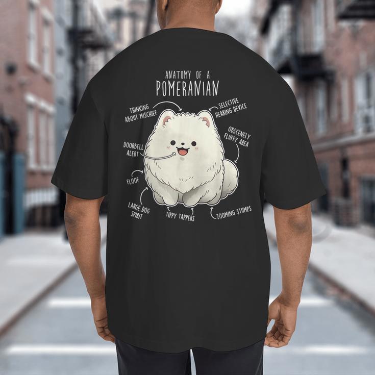 Pomeranian Anatomy Cute Pet Pom Mom Dog Dad For Men Women Girls Kids Big And Tall Men's T-Shirt Back Print