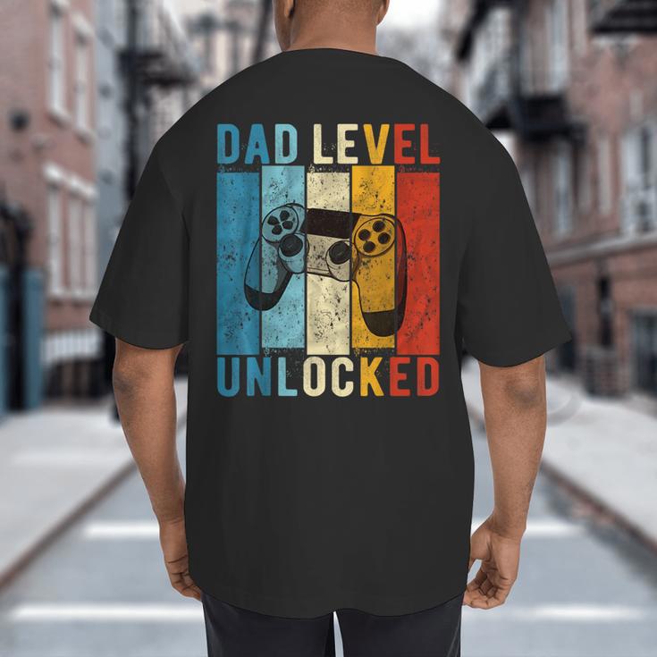 Pregnancy Announcement Dad Level Unlocked New Daddy Father Big And Tall Men's T-Shirt Back Print Pregnancy Announcement Dad Level Unlocked New Daddy Father Big And Tall Men's T-Shirt Back Print