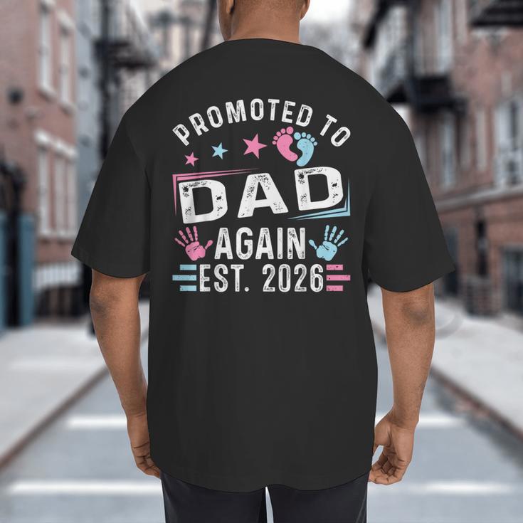 Promoted To Dad Again Est 2026 Vintage Dad Big And Tall Men's T-Shirt Back Print