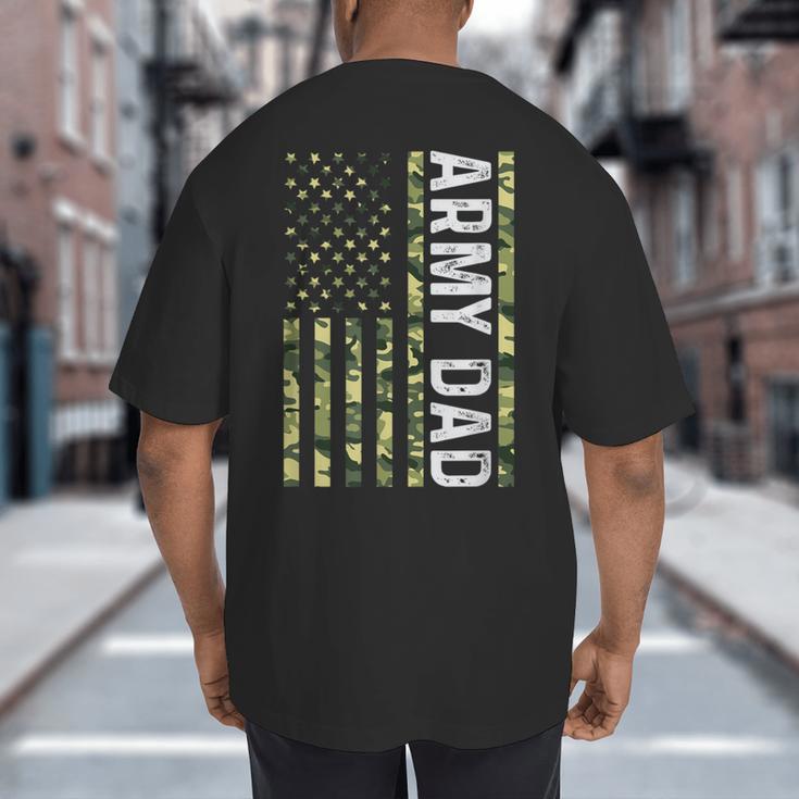Proud Army Dad United States USA Flag For Father's Day Big And Tall Men's T-Shirt Back Print