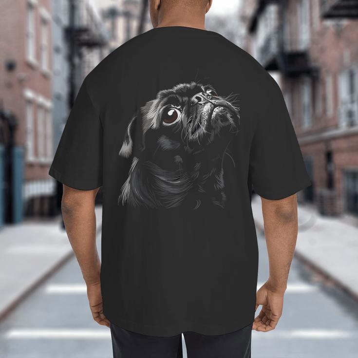 Pug For Dog Mom Dad Cute Pug Men Women Kids Big And Tall Men's T-Shirt Back Print