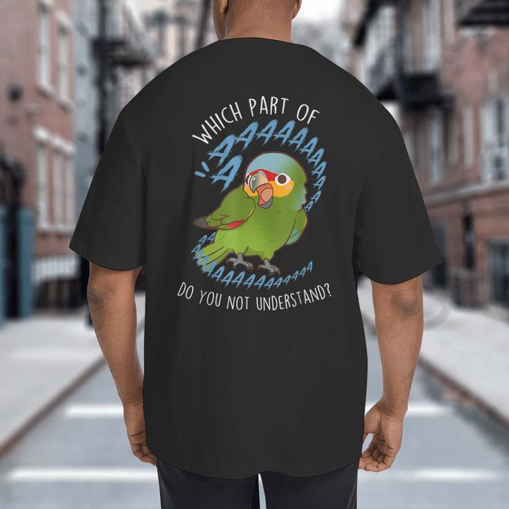 Red-Lored Amazon Parrot Aaaa Cute Pet Bird Mom Dad Big And Tall Men's T-Shirt Back Print