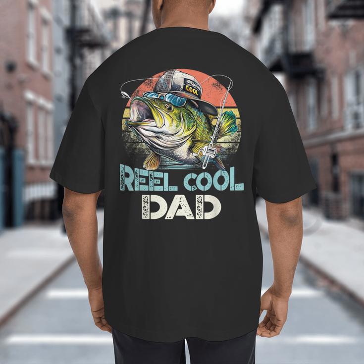 Reel Cool Dad Fishing Vintage Retro Father's Day Big And Tall Men's T-Shirt Back Print