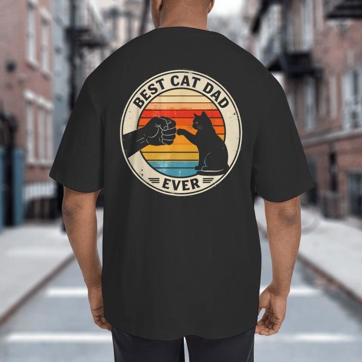 Retro Cat Dad Ever Cats Lovers For Men Women And Kids Big And Tall Men's T-Shirt Back Print