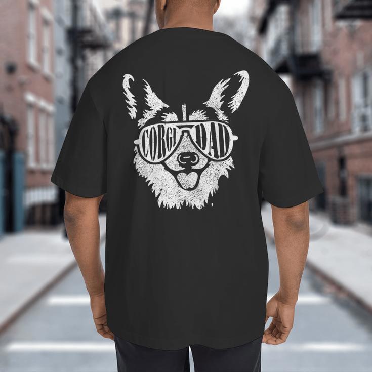 Retro Corgi Dad Dog Owner Pet Welsh Corgi Fathers Day Big And Tall Men's T-Shirt Back Print