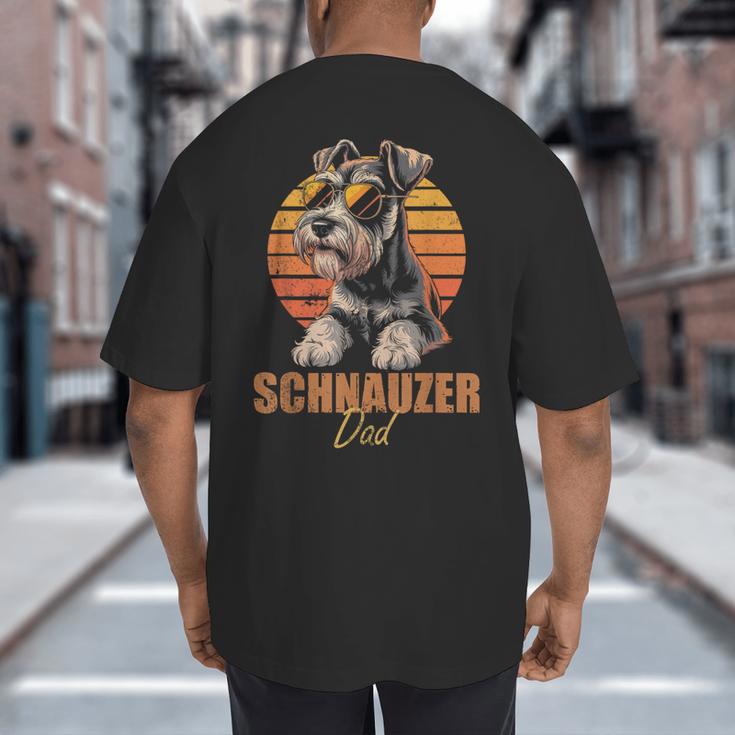 Retro Miniature Schnauzer Dad Vintage Dog Lovers Big And Tall Men's T-Shirt Back Print