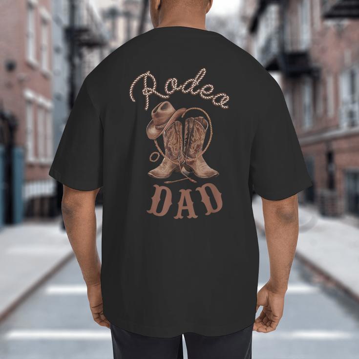 Rodeo Dad Western Cowboy Birthday Boy Family Matching Party Big And Tall Men's T-Shirt Back Print Rodeo Dad Western Cowboy Birthday Boy Family Matching Party Big And Tall Men's T-Shirt Back Print