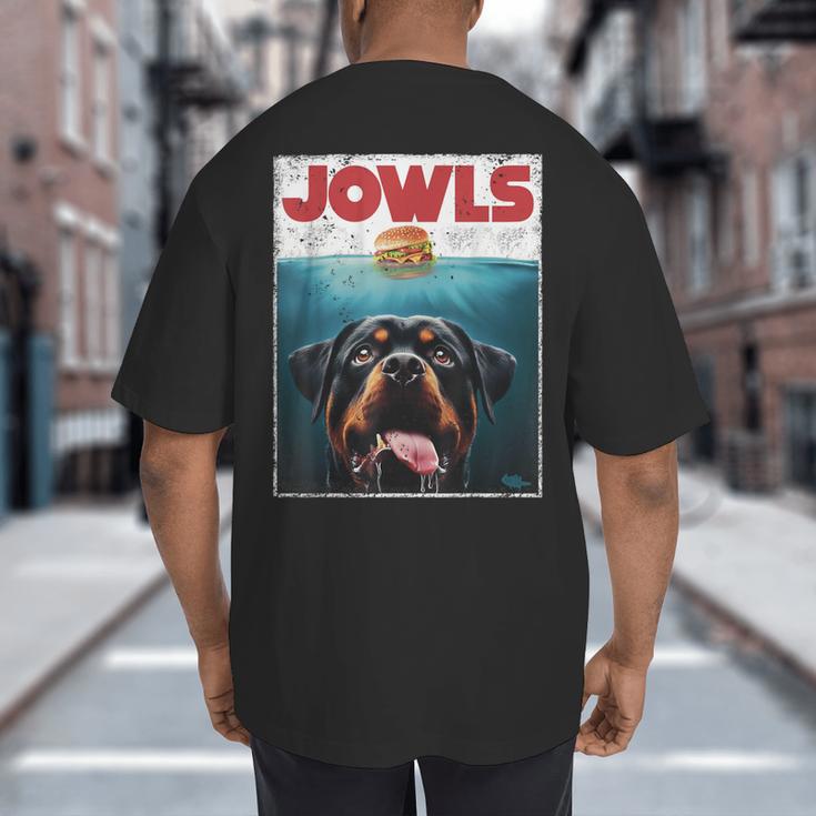 Rottie Rottweiler Jowls Burger Giant Tank Dog Mom Dad Big And Tall Men's T-Shirt Back Print