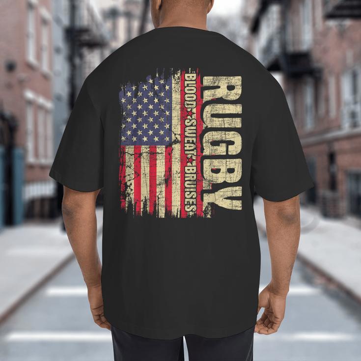 Rugby Blood Sweat Bruises Rugby Player Coach Dad Mom Big And Tall Men's T-Shirt Back Print