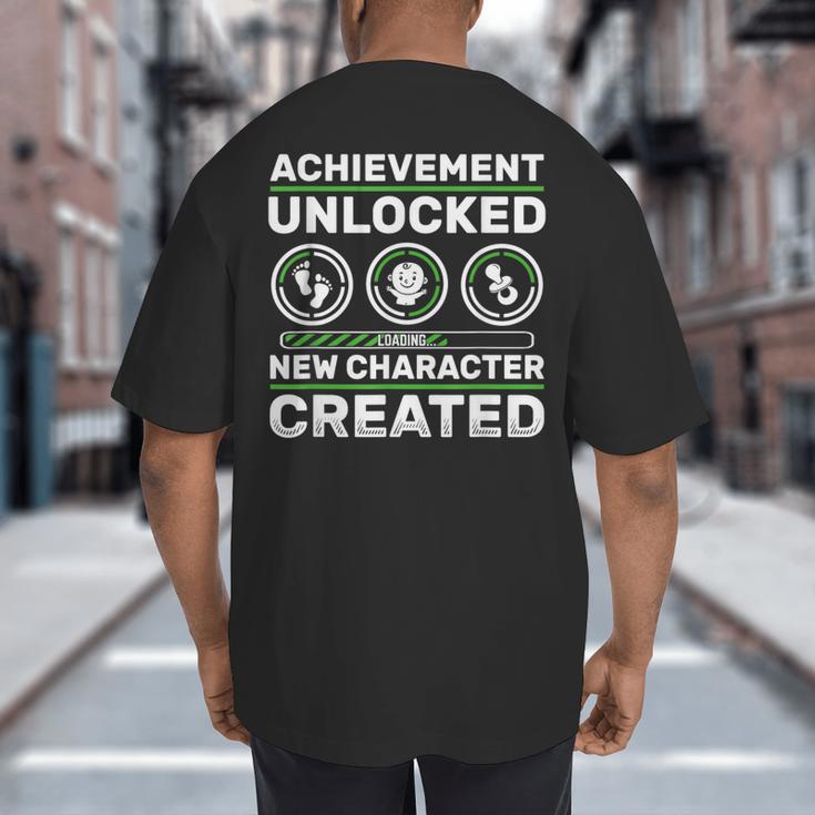 Schwangerschaft Verknden Geschenk Zocker New Character Created Pregnancy Announcement Dad Gamer Big And Tall Men's T-Shirt Back Print