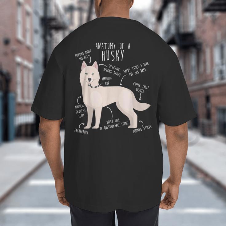 Siberian Husky Dog Anatomy Pet Mom Cute Dog Dad Men Women Kids Big And Tall Men's T-Shirt Back Print
