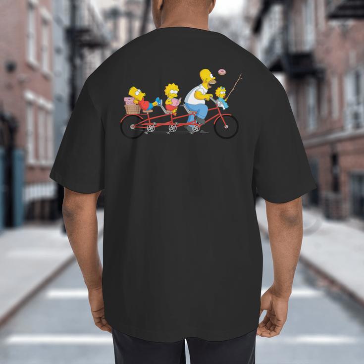 The Simpsons Father's Day Homer And Kids Bike Ride With Dad Big And Tall Men's T-Shirt Back Print