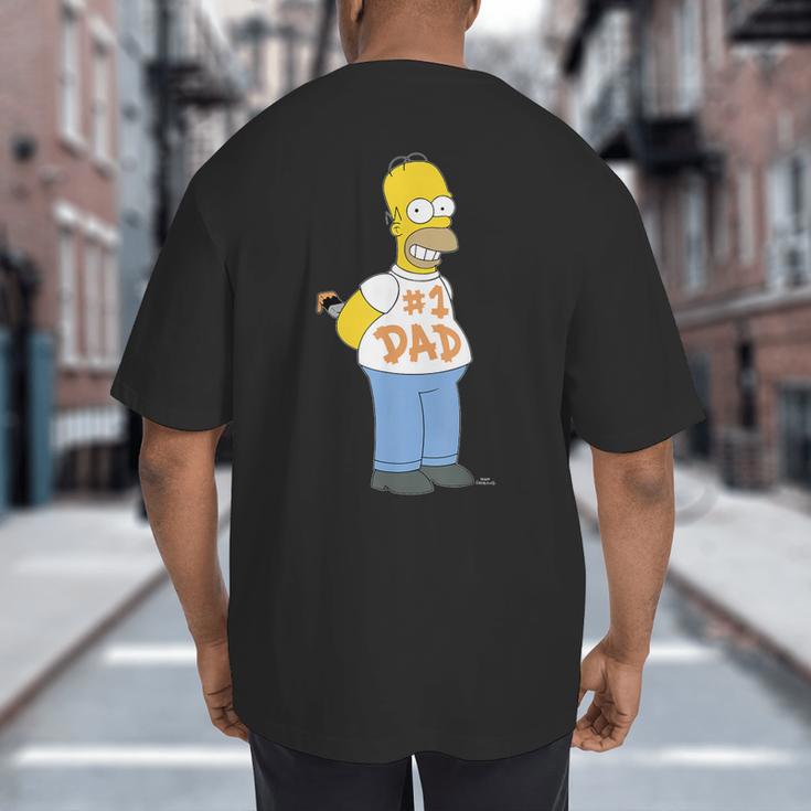 The Simpsons Homer Number 1 Dad Father's Day V2 Big And Tall Men's T-Shirt Back Print