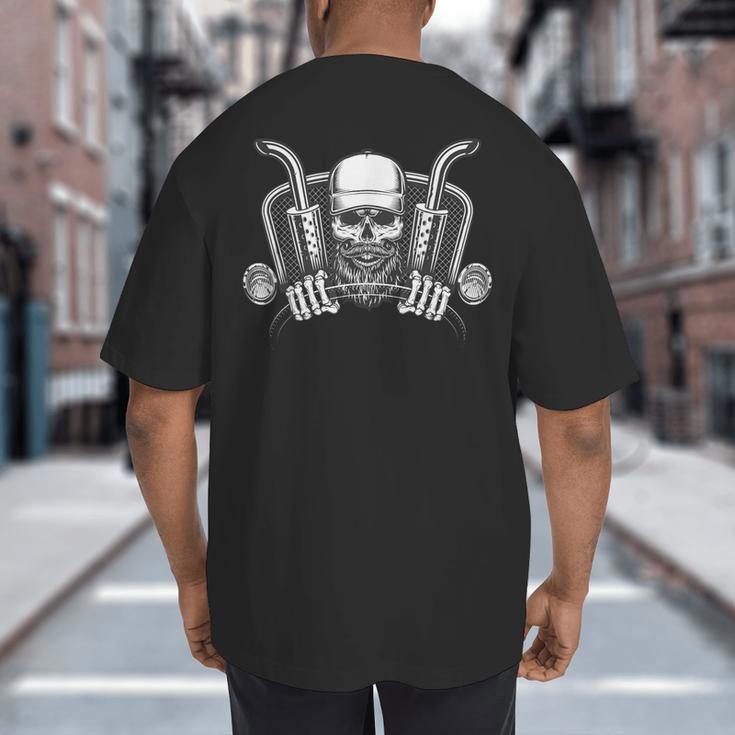 Skeleton Truck Driver Big Trucking Trucker Dad Big And Tall Men's T-Shirt Back Print