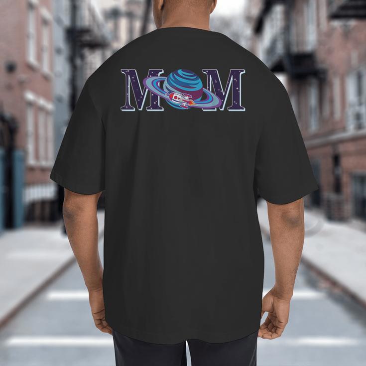 Space Mom Family Matching Dad Space Birthday Theme Party Big And Tall Men's T-Shirt Back Print Space Mom Family Matching Dad Space Birthday Theme Party Big And Tall Men's T-Shirt Back Print