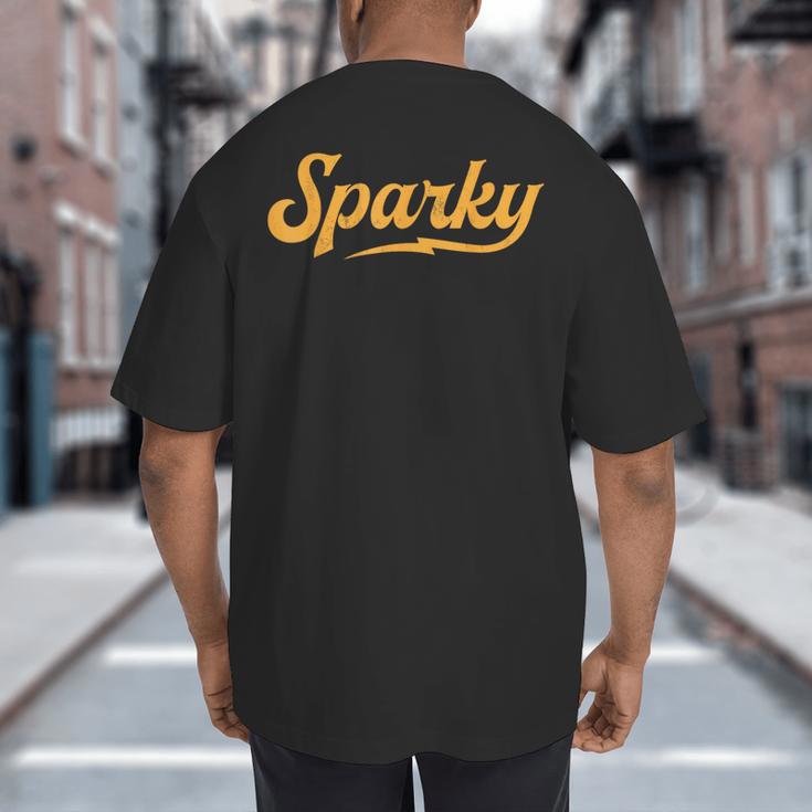 Sparky Electrician Lineman Dad Retro Vintage Novelty Big And Tall Men's T-Shirt Back Print