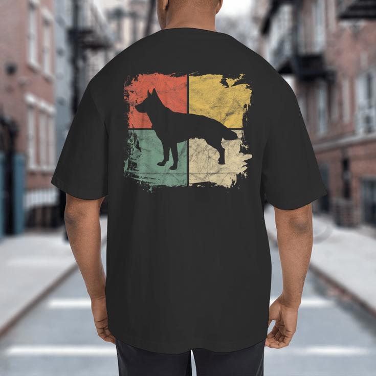 Square Retro German Shepherd Owner Dog Shepard Dad Mom Big And Tall Men's T-Shirt Back Print
