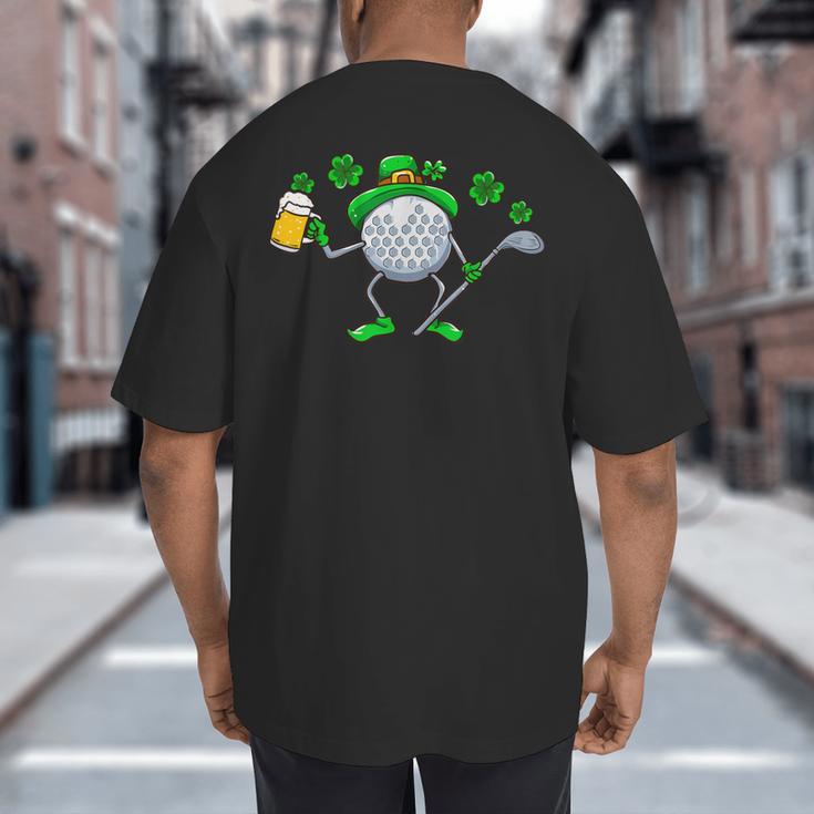St Patricks Day Golf Golfing Irish Golfer Beer Humor Men Dad Big And Tall Men's T-Shirt Back Print