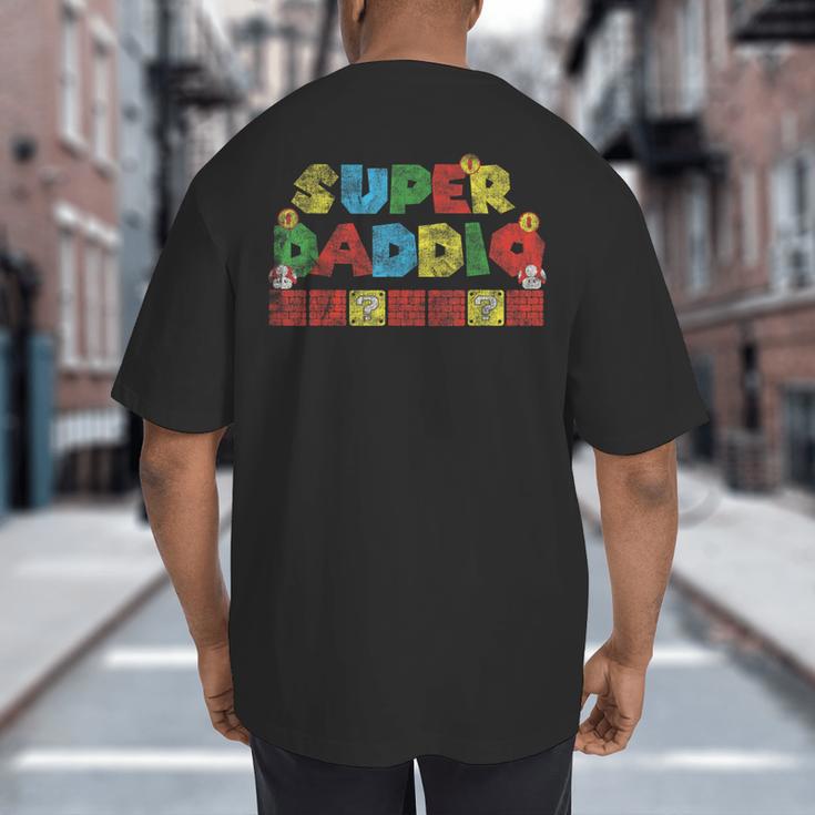 Super Daddio Retro Gamer Dad Style Big And Tall Men's T-Shirt Back Print Super Daddio Retro Gamer Dad Style Big And Tall Men's T-Shirt Back Print