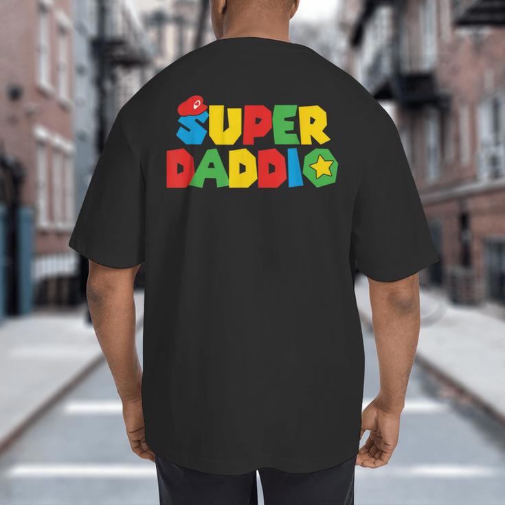 Super Gamer Dad Unleashed Celebrating Fatherly Powers Big And Tall Men's T-Shirt Back Print