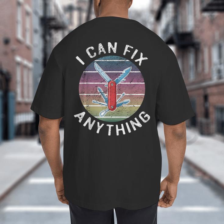 Swiss Army Knife DIY Dad Fathers Day Fix Anything Handyman Big And Tall Men's T-Shirt Back Print