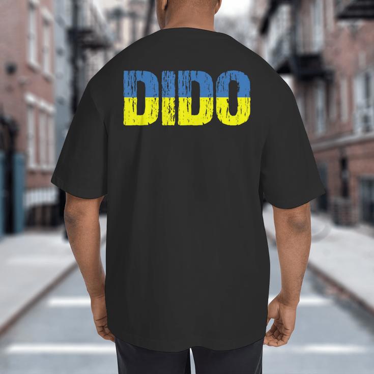 Ukrainian Dido Grandfather Dad Ukraine Flag Distressed Big And Tall Men's T-Shirt Back Print