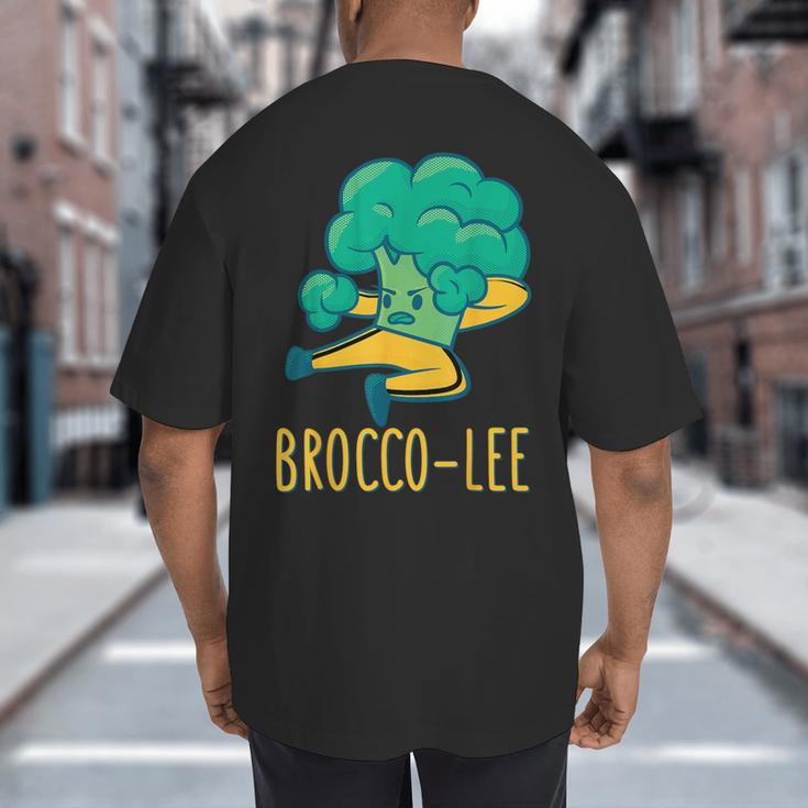 Vegetable Word Game Dad Joke Brocco-Lee Broccoli Big And Tall Men's T-Shirt Back Print