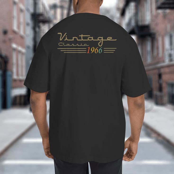 Vintage 1966 Retro 60th Birthday Classic 60 Year Old Men Dad Big And Tall Men's T-Shirt Back Print