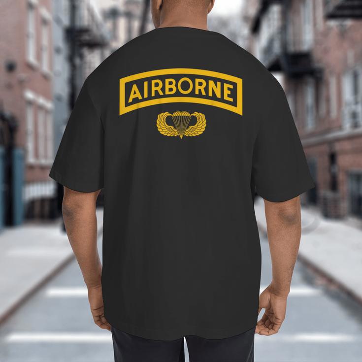 Vintage Airborne Veteran Paratrooper For Men Dad T-Shirt Big And Tall Men's T-Shirt Back Print