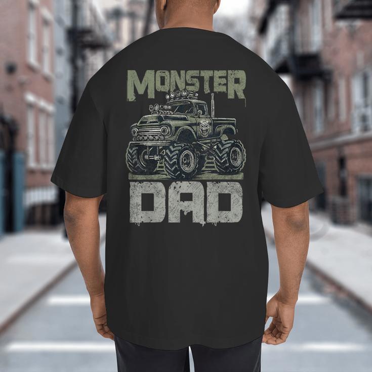 Vintage Monster Truck Lover DAD Family Matching Birthday Big And Tall Men's T-Shirt Back Print