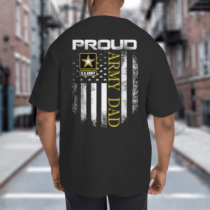 Vintage Proud Army Dad With American Flag Big And Tall Men's T-Shirt Back Print Vintage Proud Army Dad With American Flag Big And Tall Men's T-Shirt Back Print