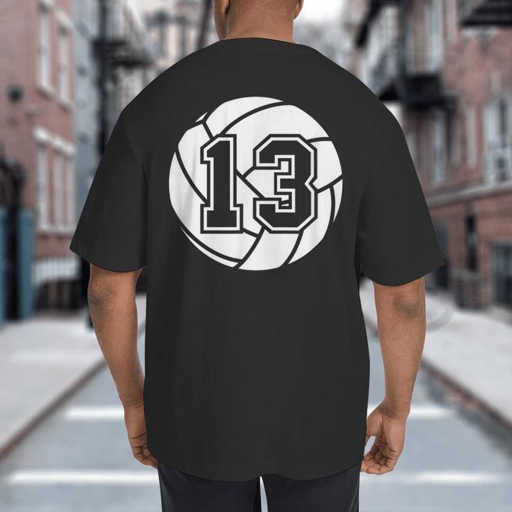Volleyball Player 13 Volleyball Mom Dad Jersey Number 13 Big And Tall Men's T-Shirt Back Print Volleyball Player 13 Volleyball Mom Dad Jersey Number 13 Big And Tall Men's T-Shirt Back Print