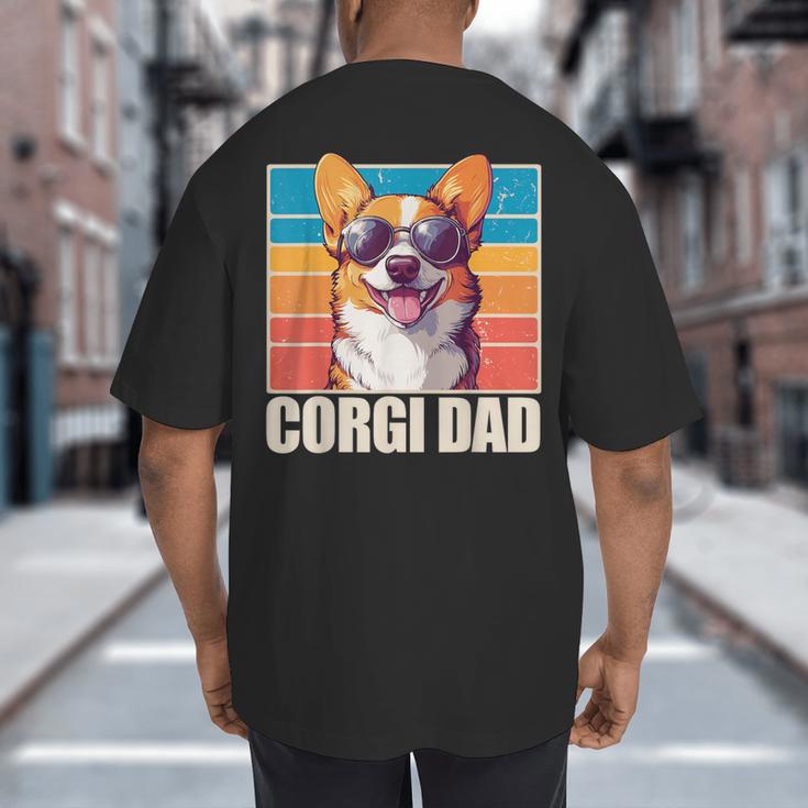 Welsh Corgi Pembroke Dog Corgi Dad -Adults Small Classic Fit Short Sleeve Cotton Polyester Blend Big And Tall Men's T-Shirt Back Print