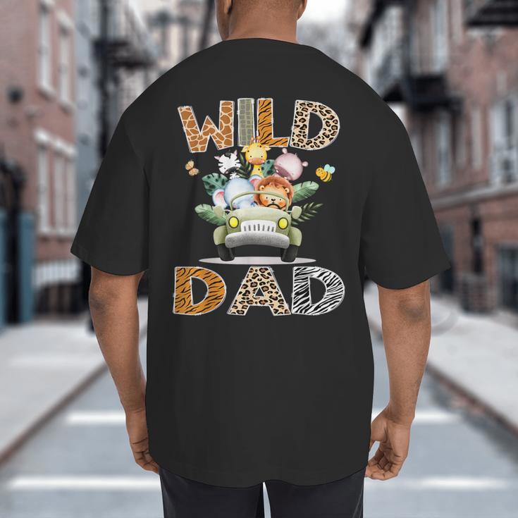 Wild Dad 1St Birthday Safari Jungle Animal Truck Big And Tall Men's T-Shirt Back Print
