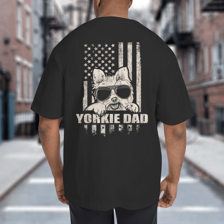 Yorkie Dad Cool Vintage Retro Proud American Big And Tall Men's T-Shirt Back Print