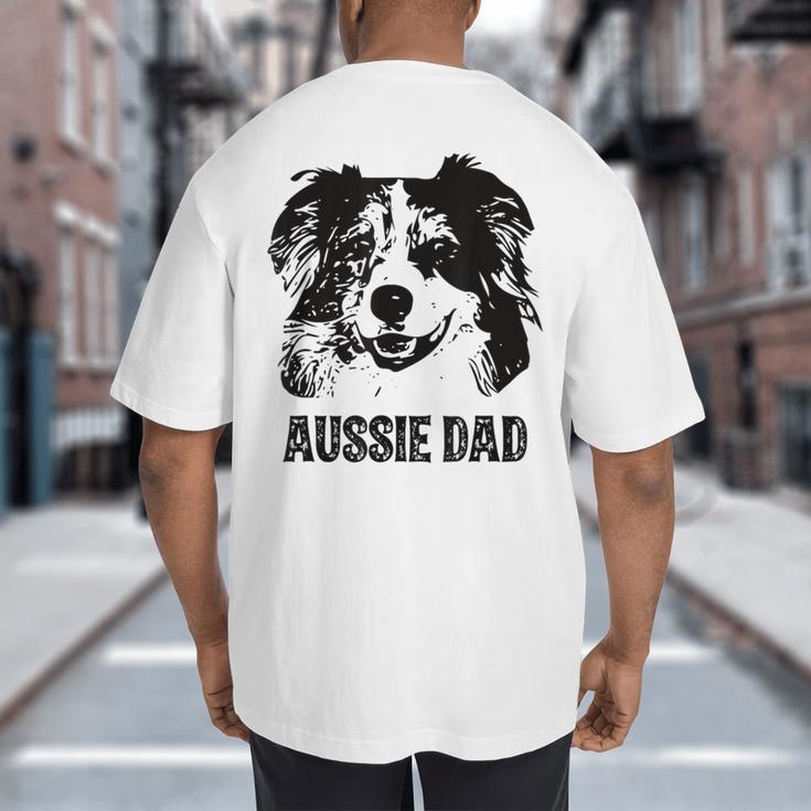 Aussie Dad Australian Shepherd Dog Dad For Men Big And Tall Men's T-Shirt Back Print